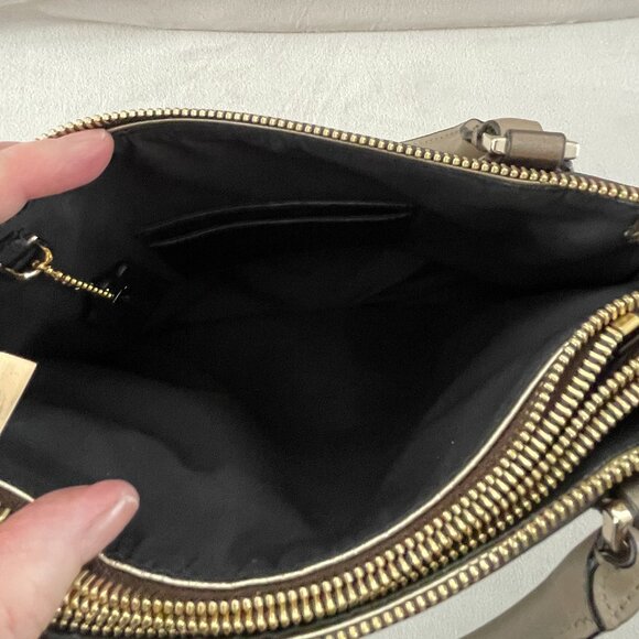 NWOT! COACH Mini "Borough Bag" in Metallic Leather w/ Removable Crossbody Strap - Picture 10 of 16